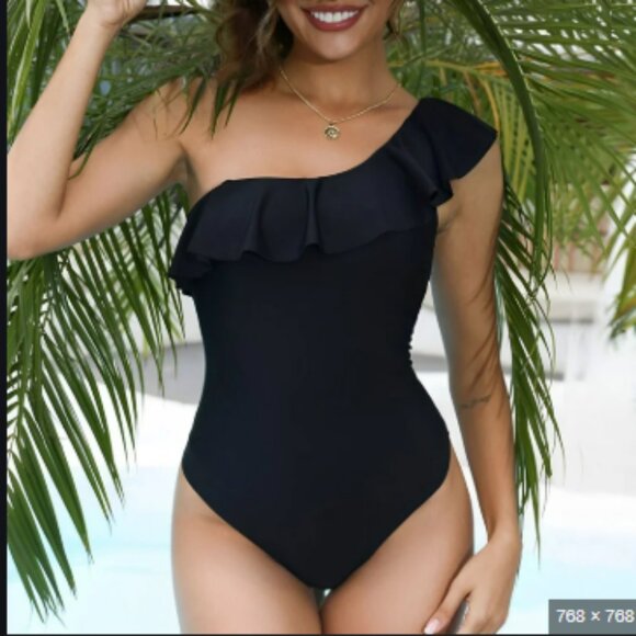 One shoulder ruffle one piece swimsuit size 24W - Picture 1 of 4